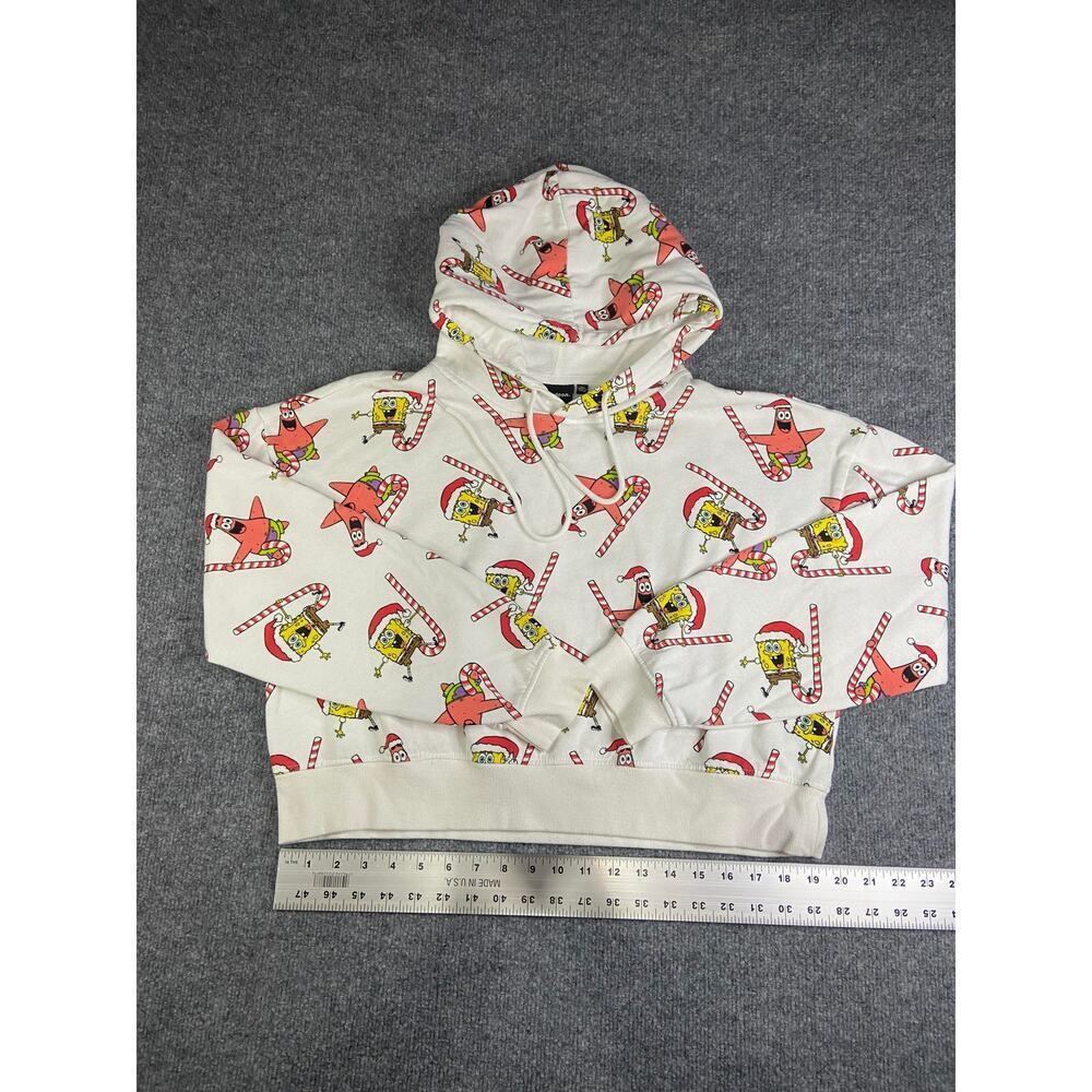 SpongeBob Square Pants & Patrick Christmas cropped Hoodie Size XL